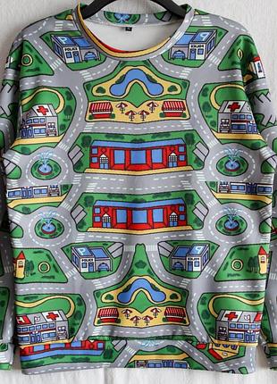 Мужской свитшот игровая интерактивная кофта для папы для детских игр с машинками