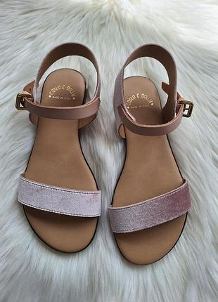 Бархатные босоножки нежно-розового цвета, италия, сандалии