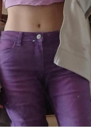 Фіолетові джинси на низькій посадці на змійці на ґудзику фіолетового кольору денім стрази позаду з низькою посадкою y2k