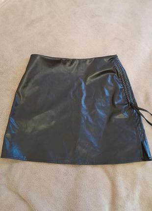 Юбка мини екокожа s-m