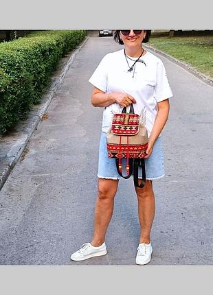 Рюкзак ручной работы, гобелен, женский на каждый день.