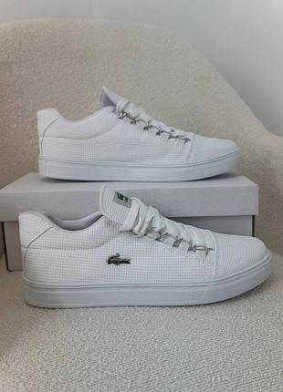Мужские кроссовки lacoste белые кеды лакоста