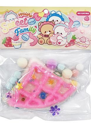 Антистресс сквиш "мягкие венские вафли" skwt-205(pink) треугольные