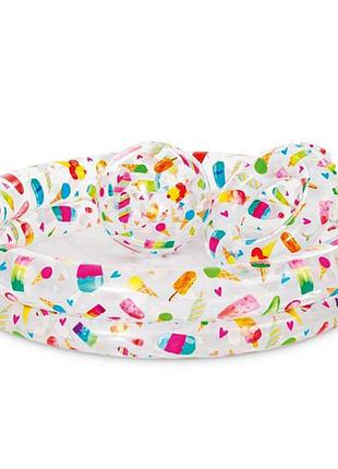 Детский надувной бассейн сладости 59460-2 круг, мячик