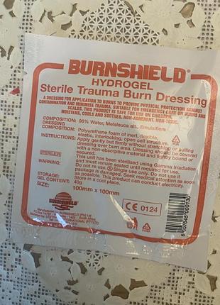Оригінальна протиопікова пов’язка burnshield 10×10 см (стерильна, гідрогель)