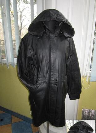 Большая утеплённая женская кожаная куртка с капюшоном canda. голландия. 58р. лот 975