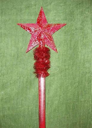 Посох св. николая/деда мороза деревянный цельный