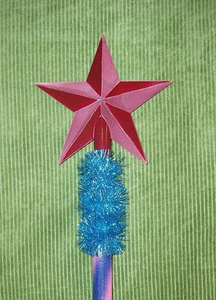 Посох св. николая/деда мороза деревянный цельный