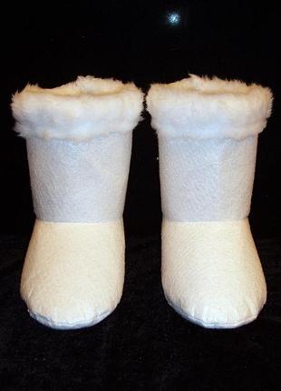 Сапожки-валенки карнавальные св. николая/деда мороза/сказочные герои белые низкие (размер 41-42)