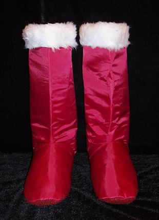 Сапоги св. николая/д. мороза/герои бордовые высокие (р-р 43-44) войлочная подошва