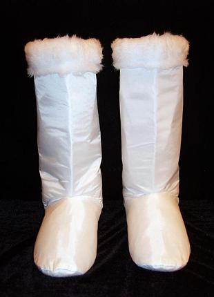 Сапоги св. николая/д. мороза/герои белые высокие (р-р 45-46)