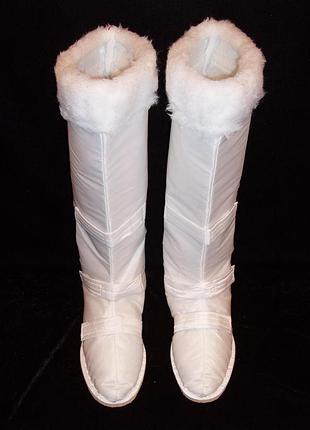 Чоботи св. миколая/д. мороза/герої білі високі (р-р 41-42) гум. підошва