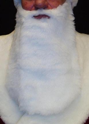 Борода белая 35*25 см св. николая/санта клауса/деда мороза/старца/колдуна - юниор