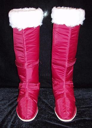 Чоботи св. миколая/д. мороза/герої бордові високі (р-р 41-42) гум. підошва