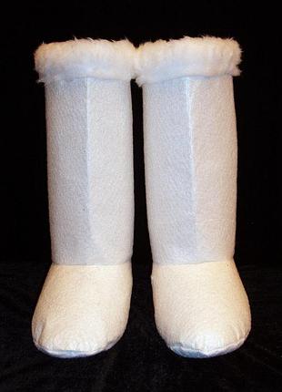 Сапожки-валенки карнавальные св. николая/деда мороза/сказочные герои белые высокие (размер 45-46)