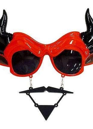 "черт". очки карнавальные с усами и бородой