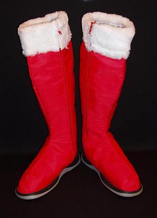 Чоботи св. миколая/д. мороза/герої червоні високі (р-р 44-45) взуттєва підошва