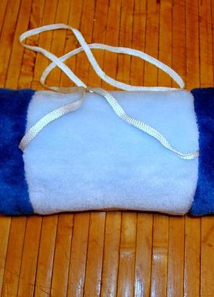 Муфточка меховая голубая с синим - мальвина 25 см