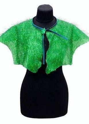 Ялинка. накидка, плащик, пелеринка зелена з люрексом карнавальна