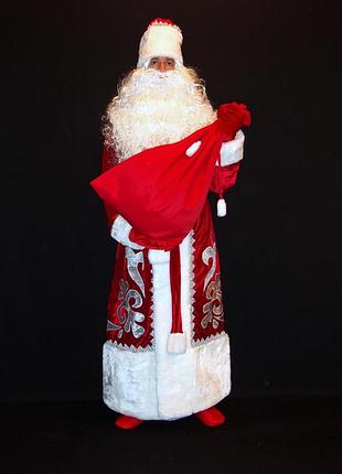 Костюм св.николая/д.мороза элитный красный-6 р-р 50-56