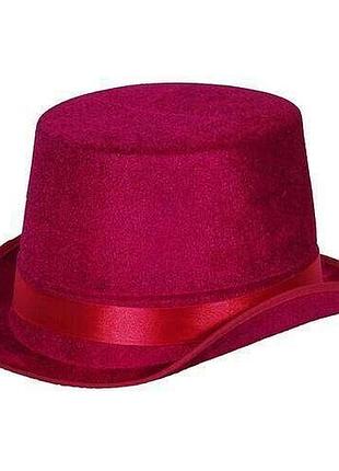 "малиновий циліндр", велюр. капелюх карнавальний