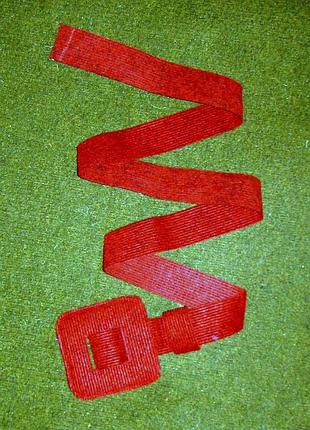 Ремень пояс карнавальний бордовый с деревянной пряжкой (155х8 см)