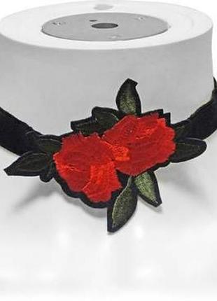 "троянда". чокер оксамит