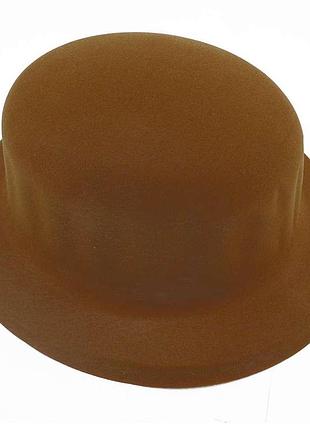 Шляпа котелок флок (коричневая)