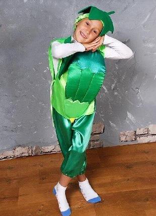 Огурец.  костюм детский карнавальный атлас