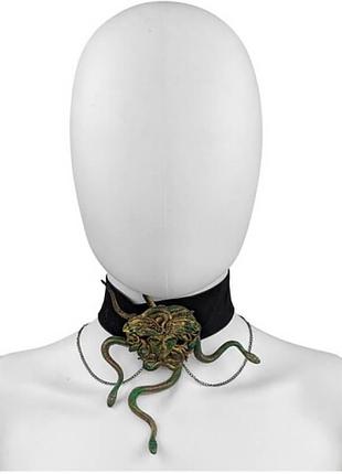 Чокер-колье зеленый медуза gorgona