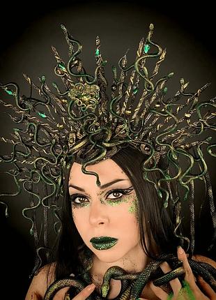 Обруч чорно-зелений медуза горгона