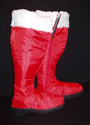 Сапоги св. николая/д. мороза/герои красные высокие (р-р 43-44) резин. подошва