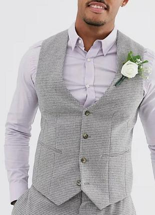 Asos твидовый жилет - 2xl • 56 - серый - slim fit ‐ 08699076 мужская жилетка классическая ж56 puppyto