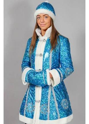 Новогодний костюм феи/зимы/снегурки укороченный бирюзовый
