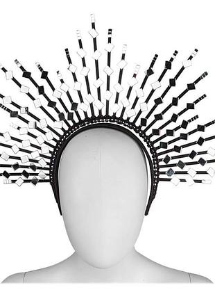 Обруч чорно-сріблястий crystal