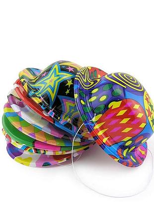 Шляпка мини котелок с принтом