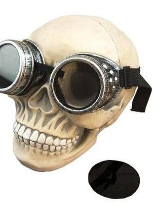 Окуляри стімпанк гогли преміум (срібло антик)