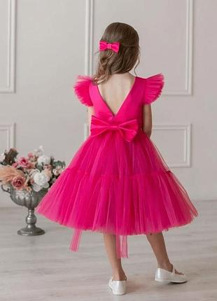 Платье нарядное малиновое "джессика" на рост 146 см (6-7 дней)