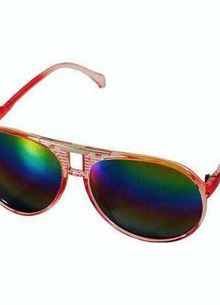 Модель aviator. очки солнцезащитные с яркими стеклами красно-жёлтые