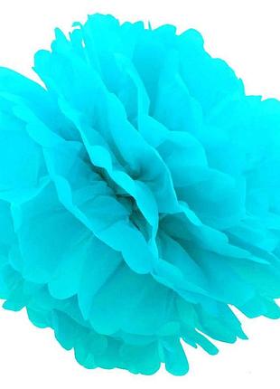 Декор бумажный помпоны 35см (голубой 0001)