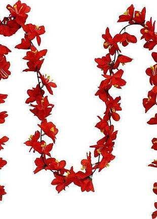 Гирлянда гавайские леи, цветы 185 см малиновая