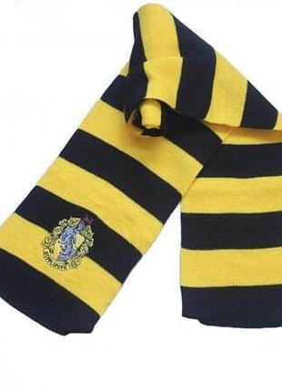 Шарф гарри поттер желтый с черным пуффендуй