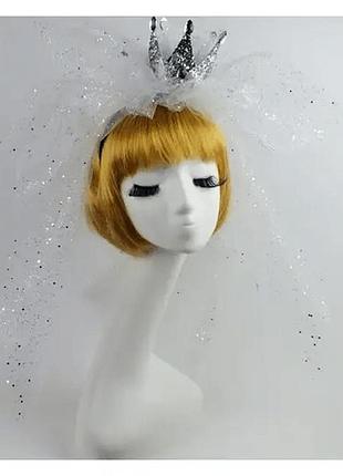 Коронка белая принцесса shine на обруче