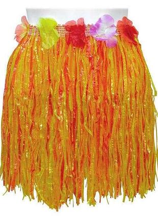 "гавайи". оранжевая юбка гавайская короткая.