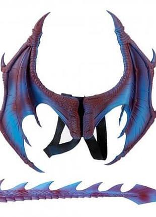 Костюм карнавальный фиолетовый косплей дракон крылья и хвост