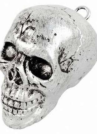 Череп декоративний сріблястий