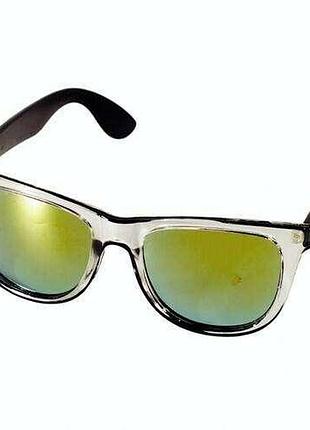 "малибу" (wayfarer). очки с зеркальными стеклами хамелеон, черные