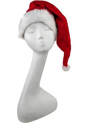 Ковпак санта великий новорічний плюшевий р-р 55