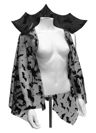 Накидка кажани чорна органза