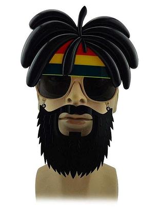 Очки растаман с усами и бородой